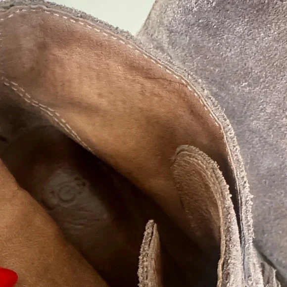 UGG Brown Suede Ankle Boots with Tassels - Picture 3 of 5